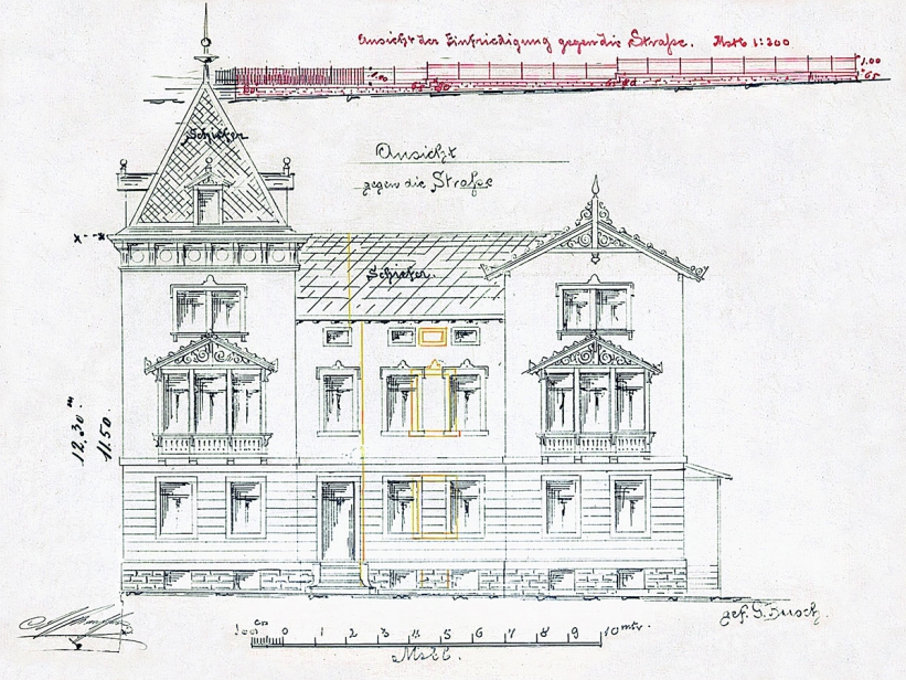 Hausansicht der Villa um 1893, Quelle: Stadtarchiv Stuttgart.